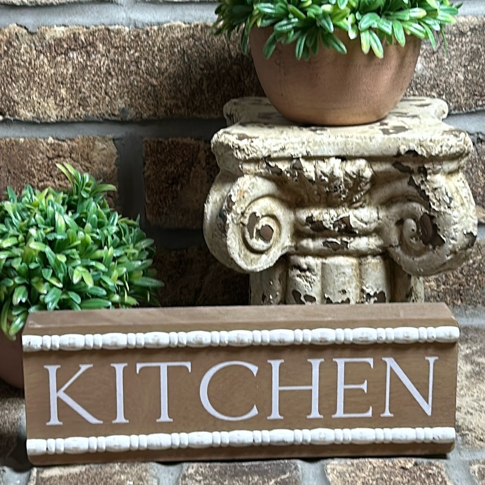 NEW! Vintage Inspired Cottage White Architecture Molding Kitchen Wood Sign